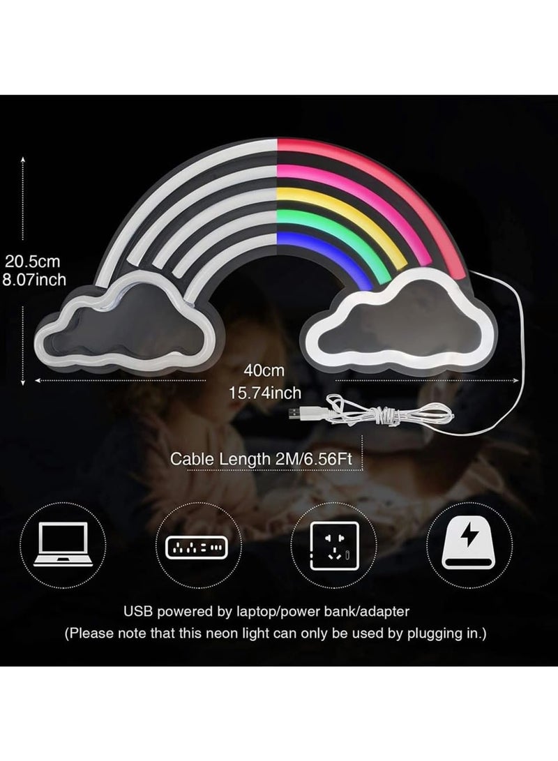 KASTWAVE LED Neon Light Signs, Rainbow Cloud Neon Room Decor Lights for Bedroom Wall, USB-Powered Neon Night Lights Gift for Children, Home Decorations for Birthday Party  - Image 4
