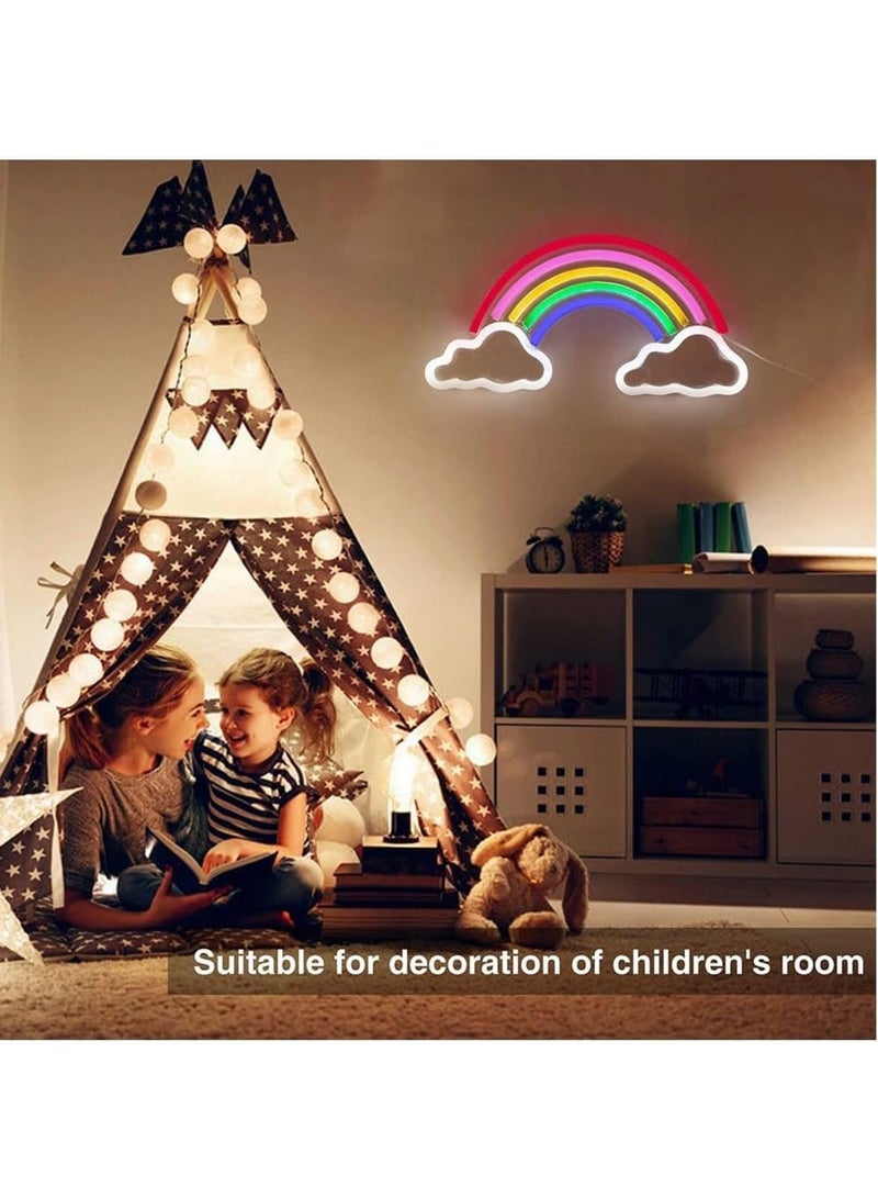 KASTWAVE LED Neon Light Signs, Rainbow Cloud Neon Room Decor Lights for Bedroom Wall, USB-Powered Neon Night Lights Gift for Children, Home Decorations for Birthday Party  - Image 3