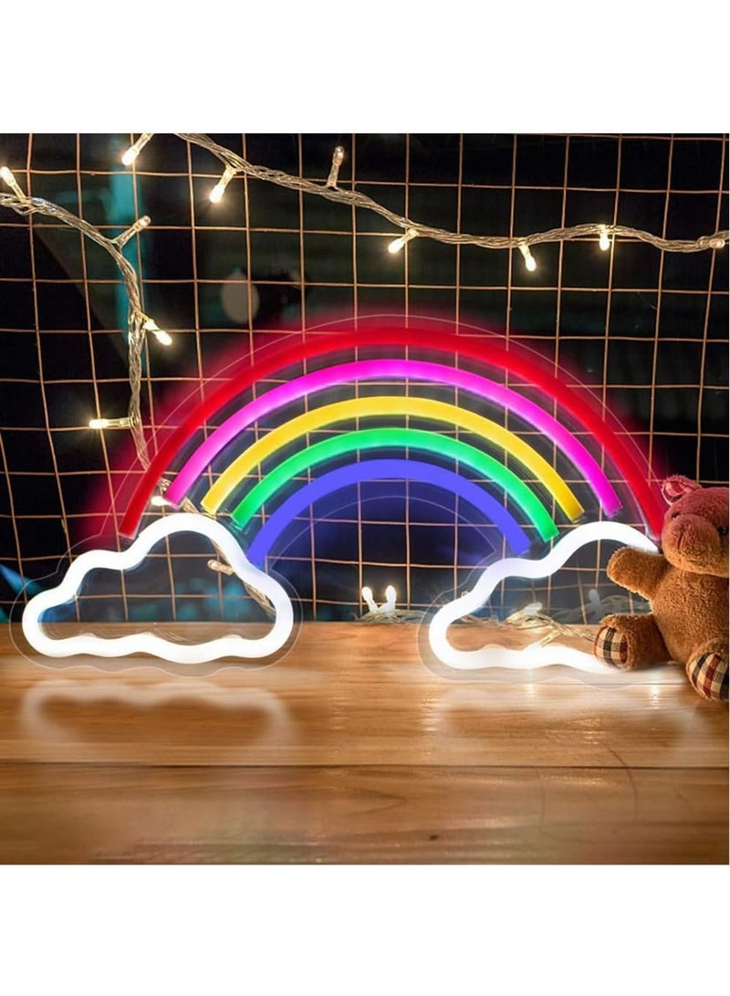 KASTWAVE LED Neon Light Signs, Rainbow Cloud Neon Room Decor Lights for Bedroom Wall, USB-Powered Neon Night Lights Gift for Children, Home Decorations for Birthday Party  - Image 1