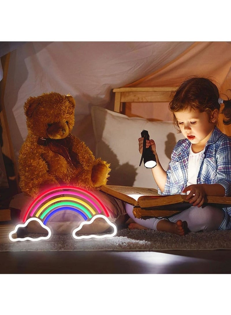 KASTWAVE LED Neon Light Signs, Rainbow Cloud Neon Room Decor Lights for Bedroom Wall, USB-Powered Neon Night Lights Gift for Children, Home Decorations for Birthday Party  - Image 2