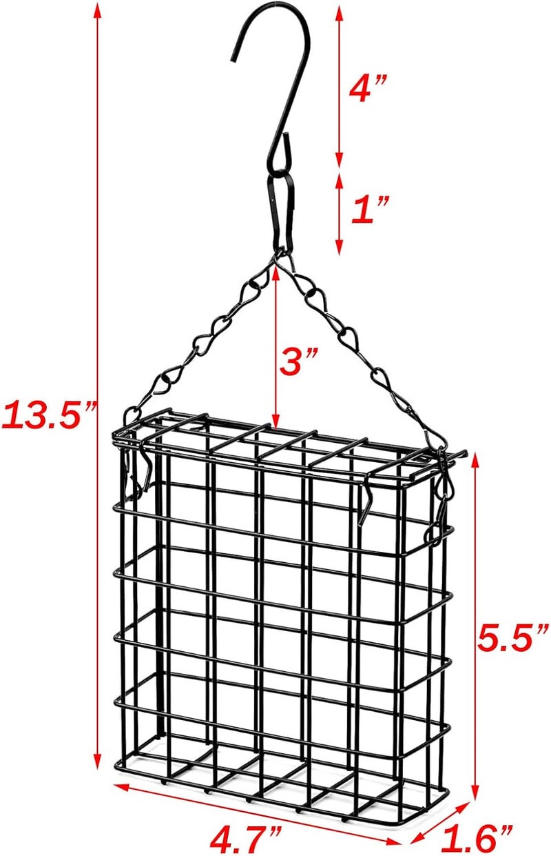 Mcage Two of Durable Outdoor Garden Yard Patio Suet Bird Parrot Easy Open Reusable Feeders Squirrel Proof for Outside Wild Bird Parrot Woodpecker Hummingbird Hanging Fruit Capacity Suet Cake Food - Image 2