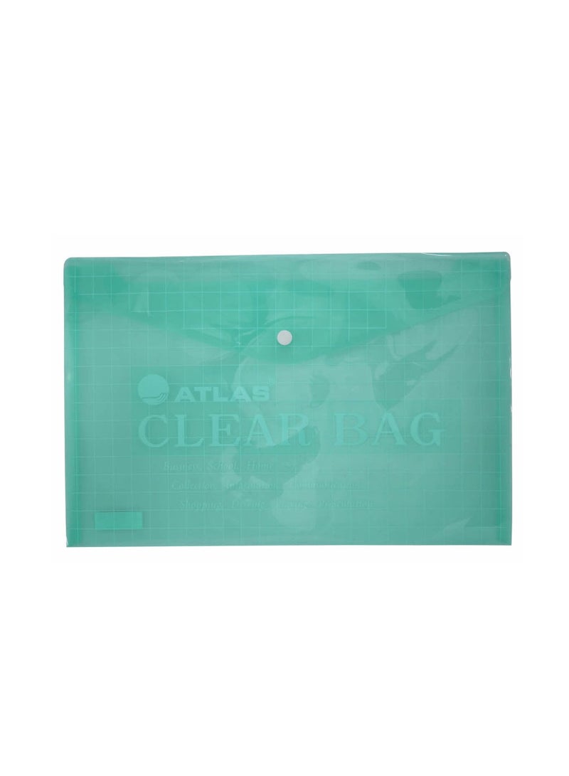 ATLAS 12-Piece Clear Document Bag Green Colour  - Image 2