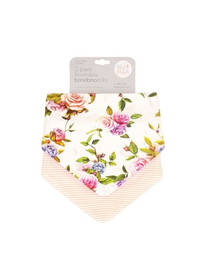All4Ella Rose Bandana Bibs 2 Pack - Image 3