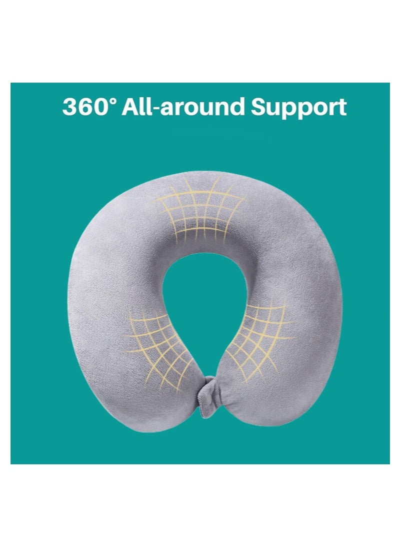 Aikenn Travel Pillow for Adults – Cozy Soft Microfiber Neck Pillow, Compact & Machine Washable, Ideal for Airplane, Car, Home Use, Sleeping & Rest, Grey - Image 4