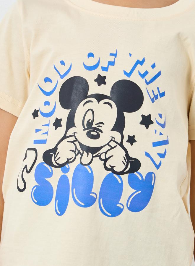 Styli Boys Mickey Mouse Print T-Shirt and Shorts Set - Image 3