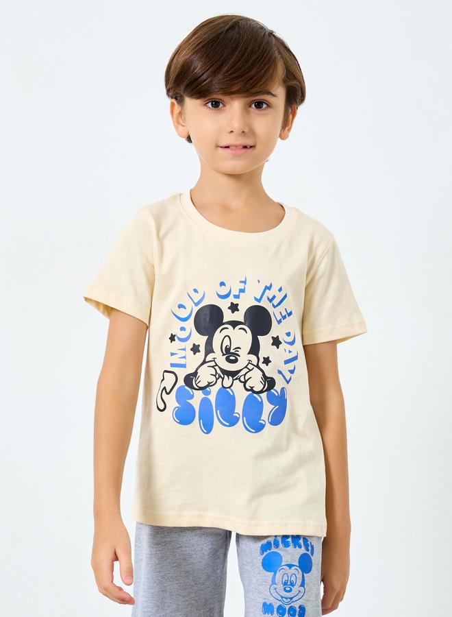 Styli Boys Mickey Mouse Print T-Shirt and Shorts Set - Image 2