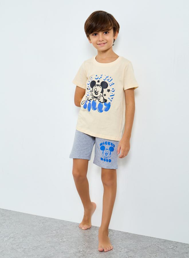 Styli Boys Mickey Mouse Print T-Shirt and Shorts Set - Image 1