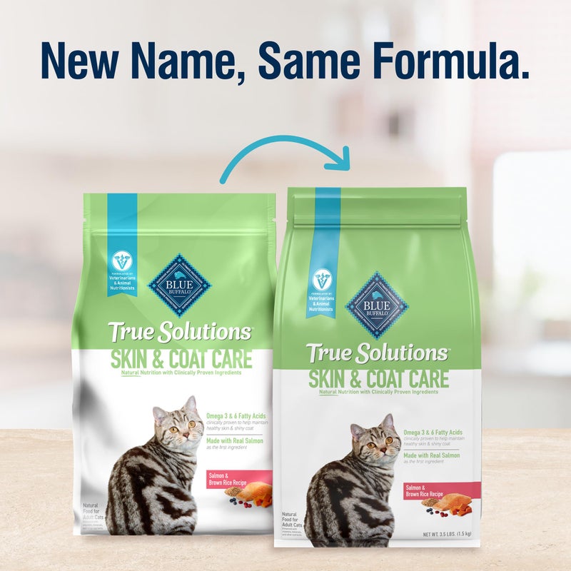 Blue Buffalo True Solutions Skin & Coat Care Natural Dry Cat Food for Adult Cats, Salmon, 3.5-lb. Bag - Image 2