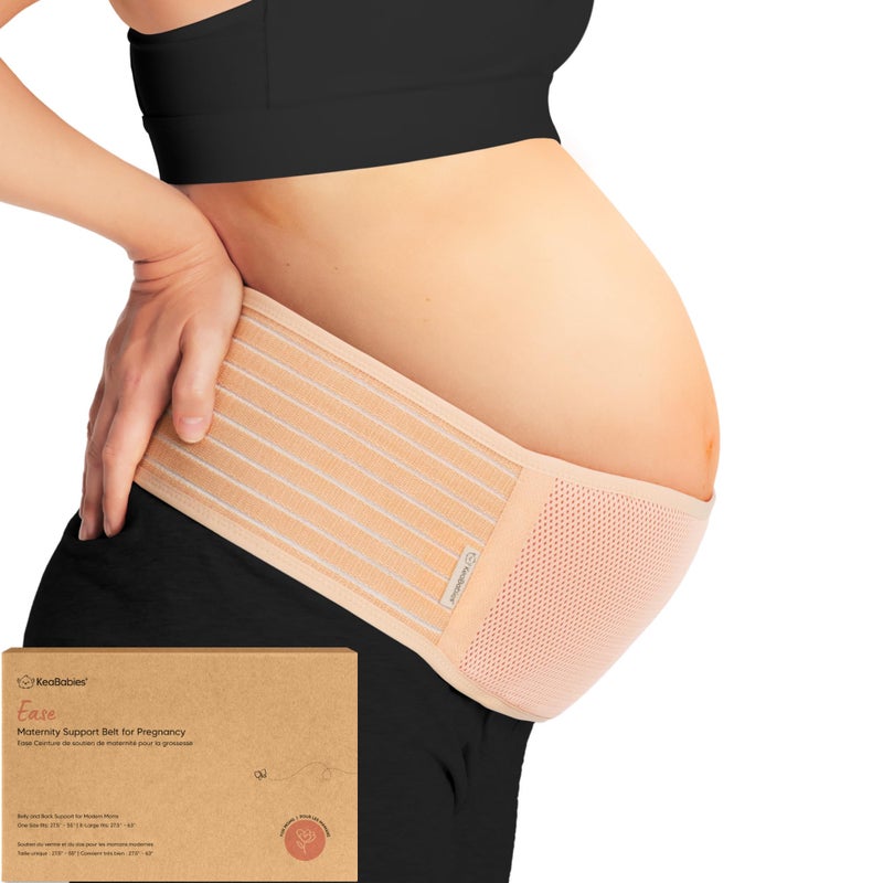KeaBabies أشرطة بطن كيا بيبيز للحوامل - عبوة واحدة، دعم بطن الحمل الناعم والقابل للتنفس، حزام حمل قابل للتعديل بسهولة لدعم الظهر والحوض، مريح (العاج الكلاسيكي، M/L) - Image 1
