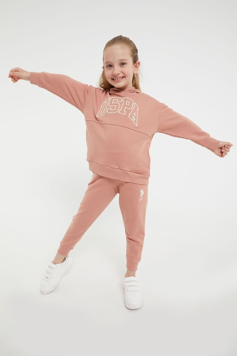 يو اس بولو اسن طقم رياضي للبنات من يو.إس. بولو أسوسيشن بلون أحمر بلاط - Image 3