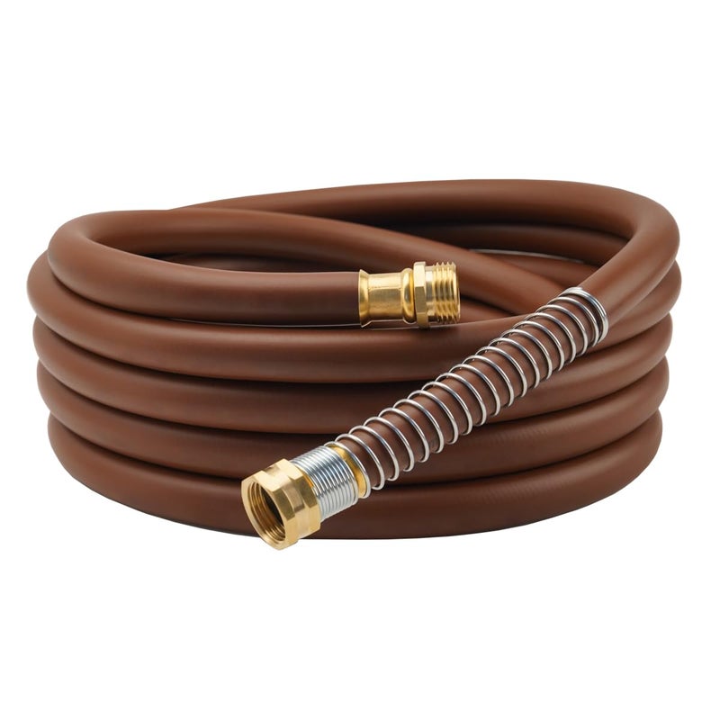 Guitrees Garden Hose 25FT x 58 Heavy Duty Rubber Hose Water Hose with Five Layered Braiding Male to Female Fittings 1000PSI Burst 300PSI Working Brown - Image 2