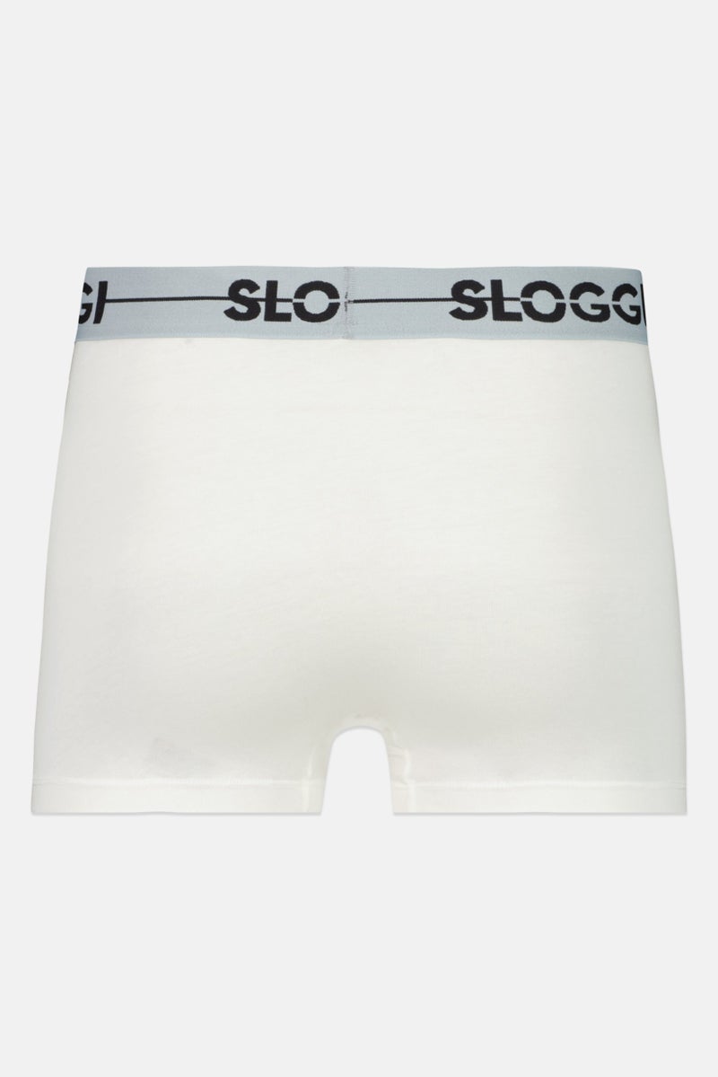 sloggi سراويل داخلية هيبستر للرجال 3 قطع بشعار العلامة التجارية، أبيض فاتح - Image 3