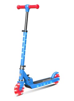 LIT LIT Starship 120mm fun LED Light-Up Kick Scooter for Kids | Featuring LED Stem Deck and Wheels, Foldable Scooter with Adjustable Handlebar Height Blue Color  - Image 1