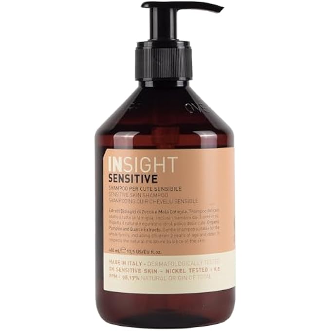Insight Sensitive Skin Shampoo with Pumpkin & Quince Extracts for Gentle, Hydrating Haircare, 13.5 Fl. Oz. / 400 mL