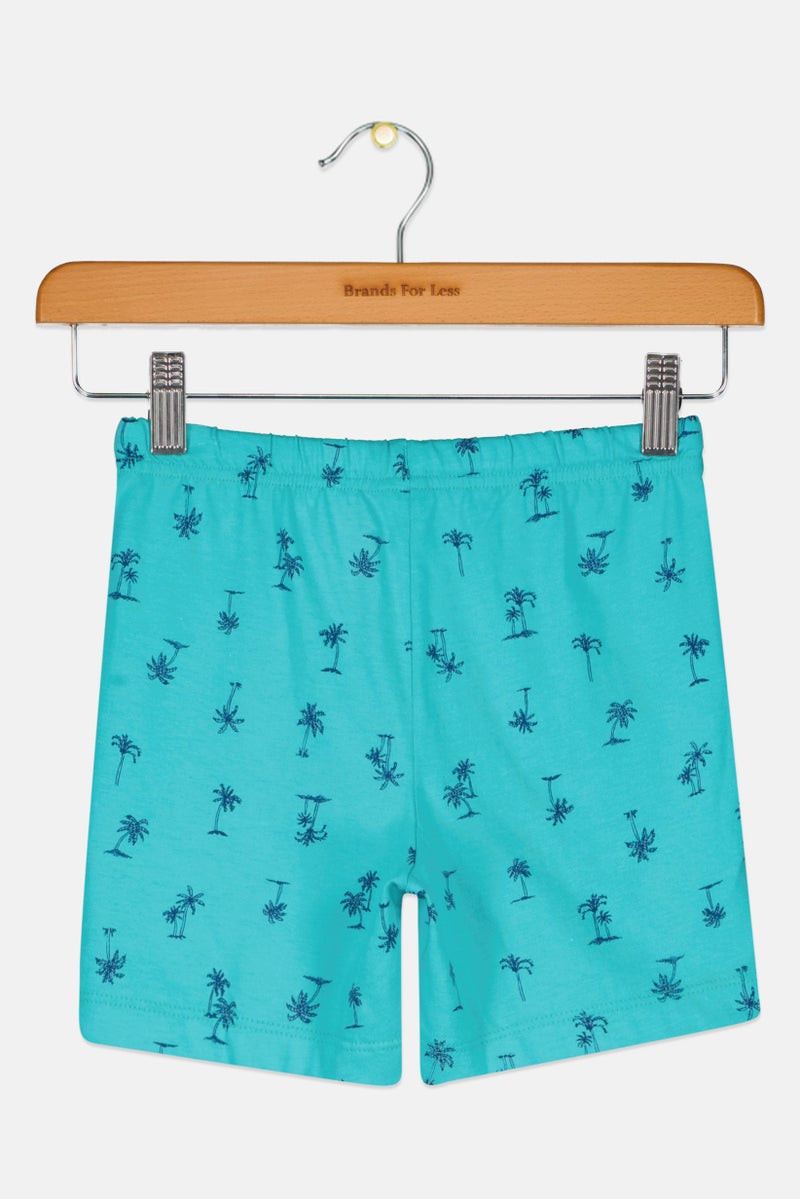 GAP Toddlers Girl Alllover Print Short, Turquoise  - Image 2