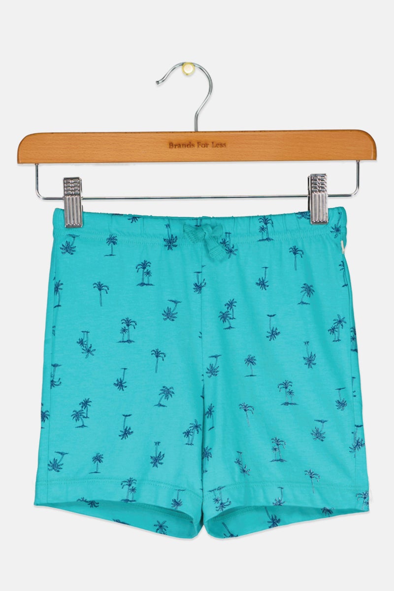 GAP Toddlers Girl Alllover Print Short, Turquoise  - Image 1