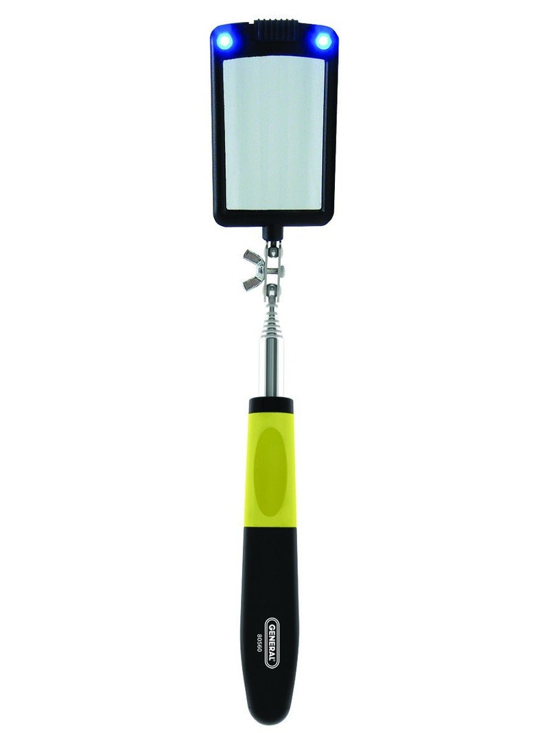 General Tools 80560 Telescoping LED Lighted Inspection Mirror, 360 Swivel for Extra Viewing 33 inches - Image 1