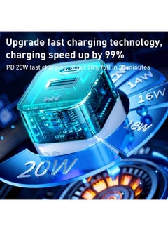 WEKOME 20W USB+USB-C/Type-C Dual Port Transparent Charger, Specifications: US Plug  - Image 3