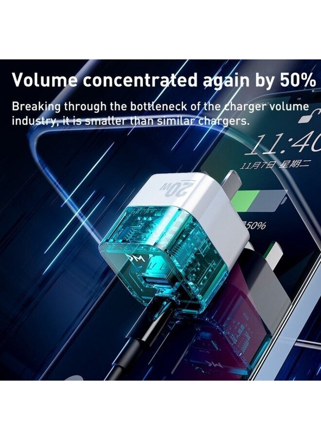 WEKOME - 20W USB+USB-C/Type-C Dual Port Transparent Charger, Specifications: US Plug - Image 1