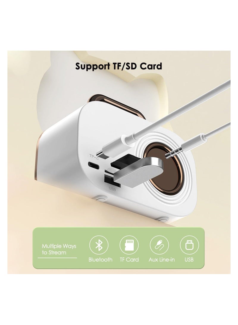 XiuWoo Wireless Bluetooth Speaker, Cute Mini Portable Speaker with Tws, Hands-Free Call, Loud Sound, 4h Playtime, Mic, Tf/Sd Card, Aux Line, Water-Proof for Ios Android Smartphone, Home Office Gift - Image 4