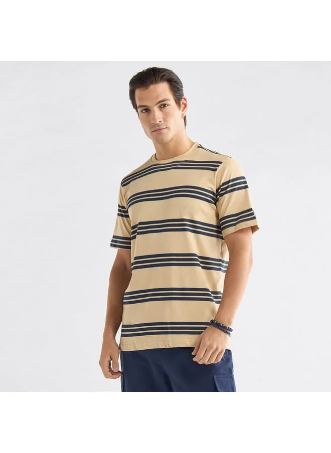 FAV Striped T-shirt with Crew Neck and Short Sleeves