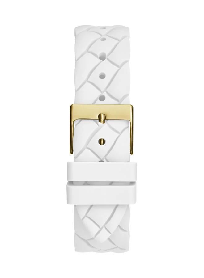 GUESS Baguette Crystal Dial & Braided Silicone Strap Watch