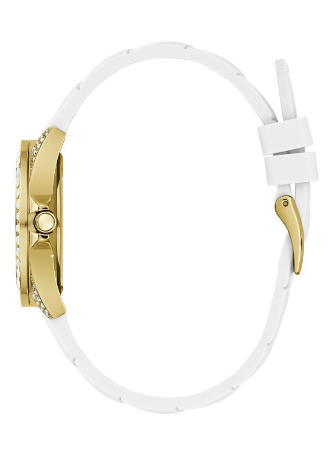 GUESS Baguette Crystal Dial & Braided Silicone Strap Watch - Image 3