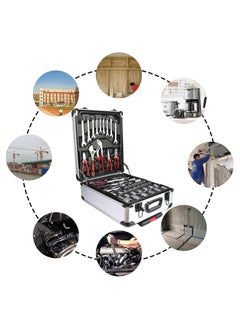 DubaiGallery مجموعة أدوات مع صندوق أدوات، مجموعة أدوات منزلية، مجموعة أدوات إصلاح المنزل/السيارات العامة، مجموعات مفاتيح مقبس حقيبة تخزين لصيانة المنزل، مثالية للحرفيين ومالكي المنزل والمجفف  - Image 3
