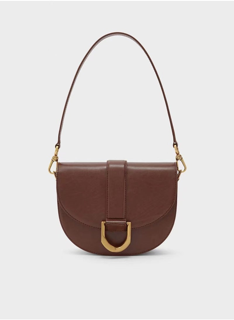 Charles & Keith Charles & Keith Gabine Horseshoe Buckle Saddle Bag Shoulder Bag  - Image 1