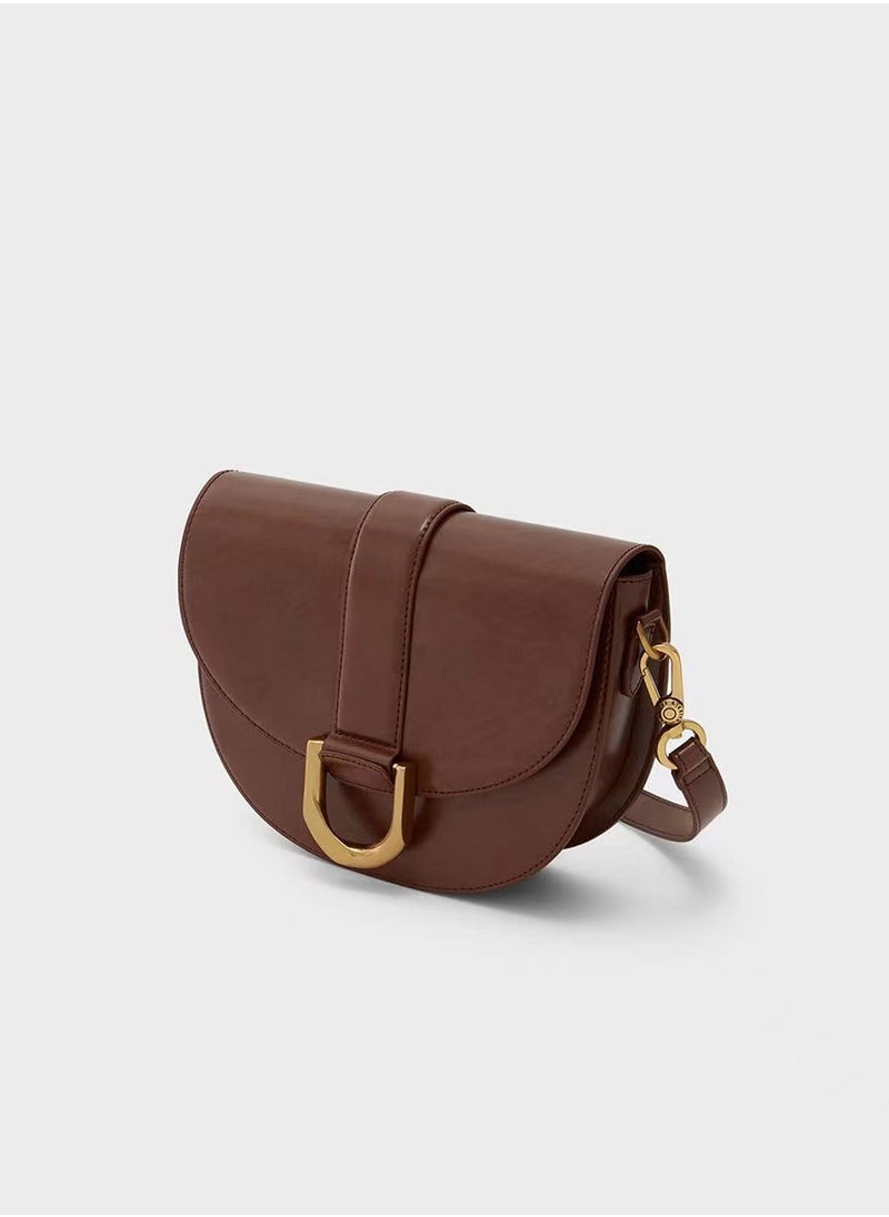 Charles & Keith Charles & Keith Gabine Horseshoe Buckle Saddle Bag Shoulder Bag  - Image 2