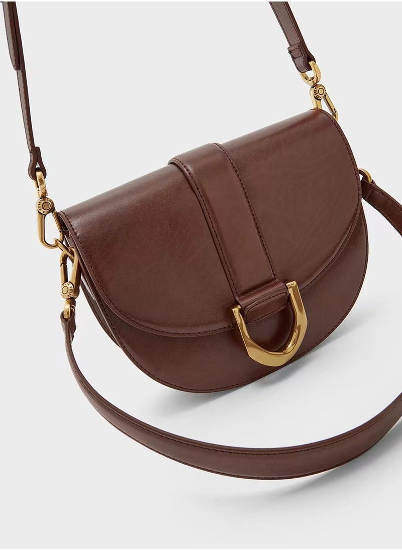 Charles & Keith Charles & Keith Gabine Horseshoe Buckle Saddle Bag Shoulder Bag  - Image 3