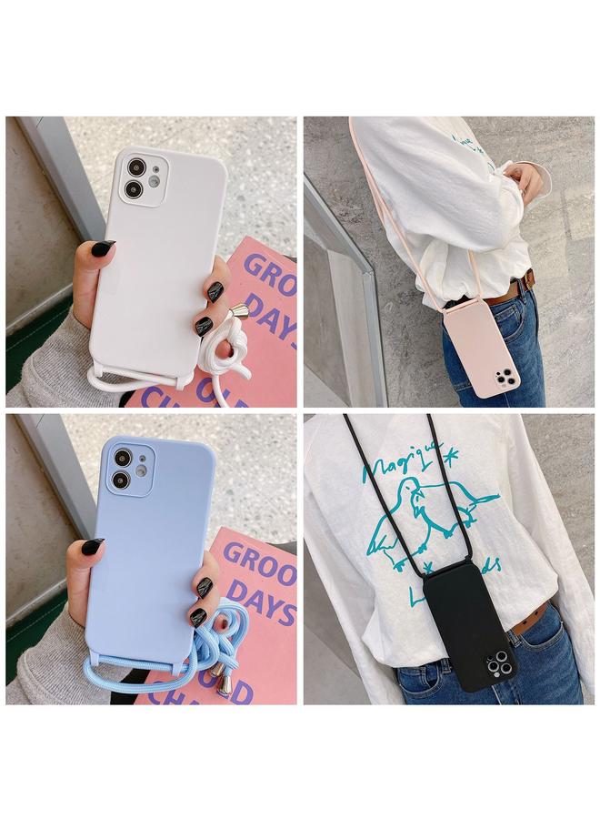 زبون جراب لهاتف iPhone 12 Pro Crossbody Lanyard جراب سيليكون سائل - Image 5