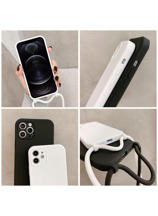 زبون جراب لهاتف iPhone 12 Pro Crossbody Lanyard جراب سيليكون سائل - Image 4