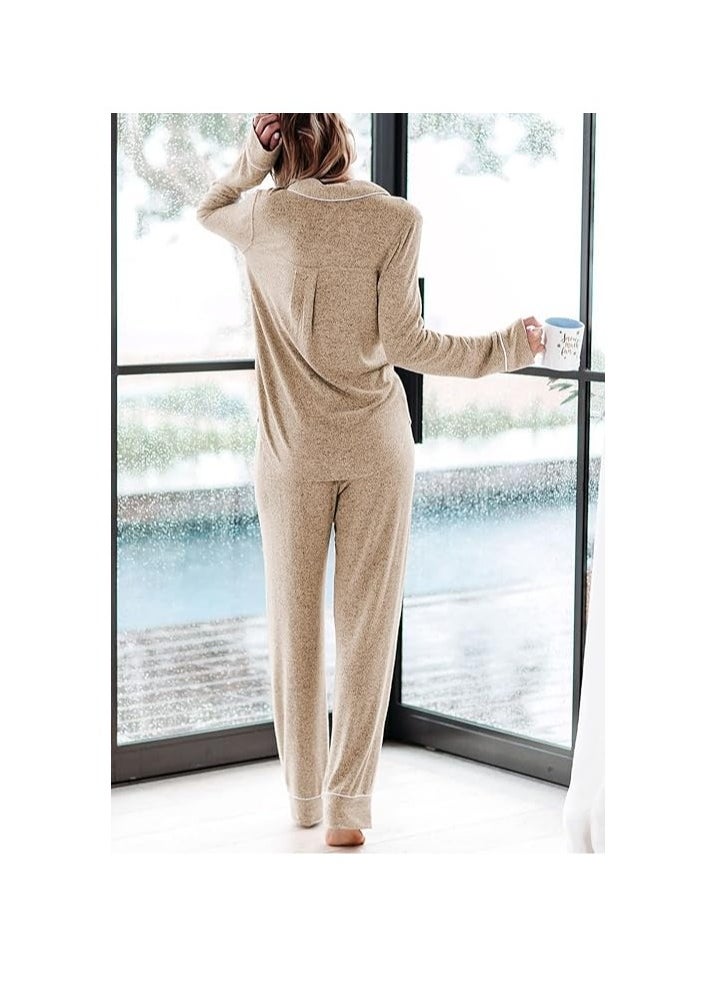 Generic - Women's Pajama Sets Long Sleeve Button Down Sleepwear Nightwear Soft Pjs Lounge Sets - Image 1