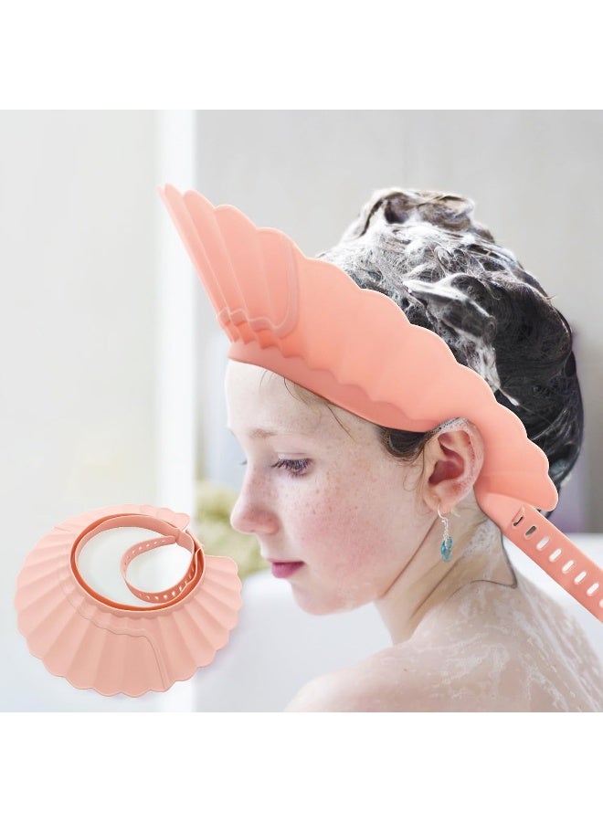 UMUACCAN Baby Shower Cap, Pink Bathing Cap Bath Hat Bathing Safe Silicone Protection, Soft Adjustable Visor Hat for Protector Head Eye Ear  - Image 1