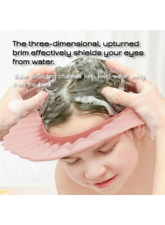 UMUACCAN Baby Shower Cap, Pink Bathing Cap Bath Hat Bathing Safe Silicone Protection, Soft Adjustable Visor Hat for Protector Head Eye Ear  - Image 5