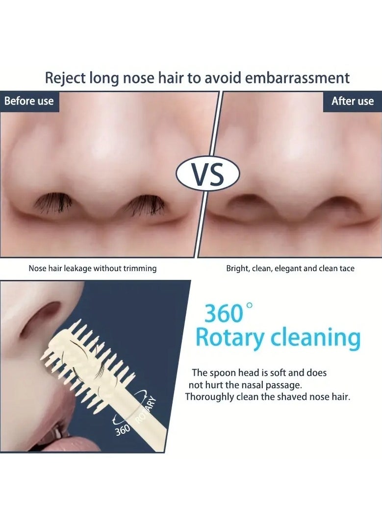 ORiTi 2 Pcs Double-Sided Nose Hair Trimmer – Portable Manual 360° Rotating Nostril Cleaning Tool for Men and Women, Washable & Reusable  - Image 5