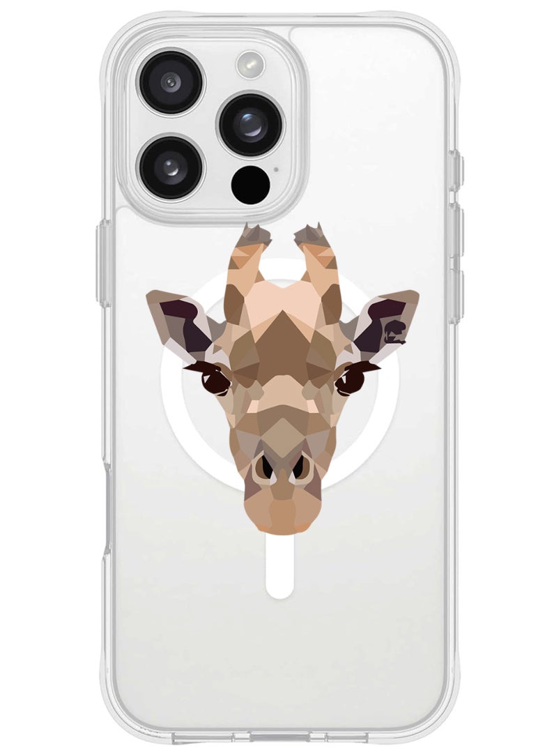 Theodor iPhone 16 Pro Magsafe Magnetic Case for iPhone Compatible with Wireless Charging, Shockproof Phone Bumper Cover - Girrafe-01 - Image 1
