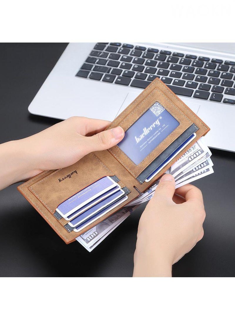 بايلليري محفظة جديدة عصرية وعالية الجودة متعددة الاستخدامات، محفظة عمل قصيرة للرجال عالية الجودة، محفظة أفقية متعددة البطاقات، محفظة قابلة للطي بسعة كبيرة، محفظة متينة وعالية الجودة. - Image 3