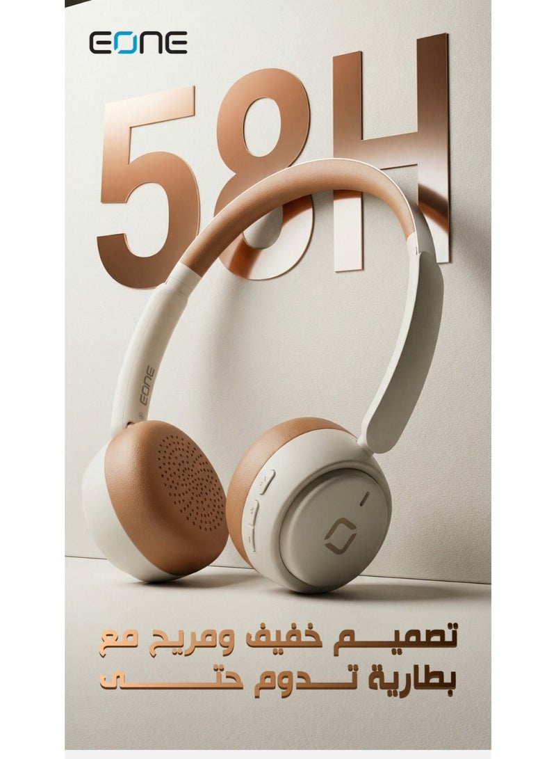 EONE 750 PICO Wireless Headphones, Bluetooth 6.0, ENC Noise Cancellation Technology, 58 Hour Battery Life, Type-C Charging, Black - Image 3