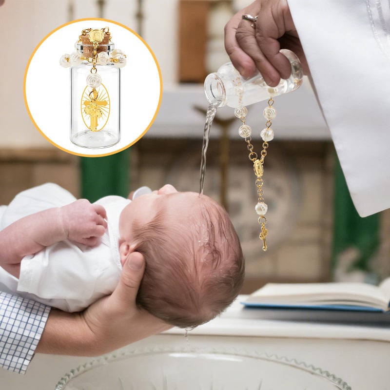 Nlicrst 36 Sets Holy Water Bottle for Baptism Favors Guests, with Catholic Holy Water Container Rosary Beads Cross & Organza Bag for Church Christening First Communion Gifts Jerusalem Wedding (20 ml) - Image 5