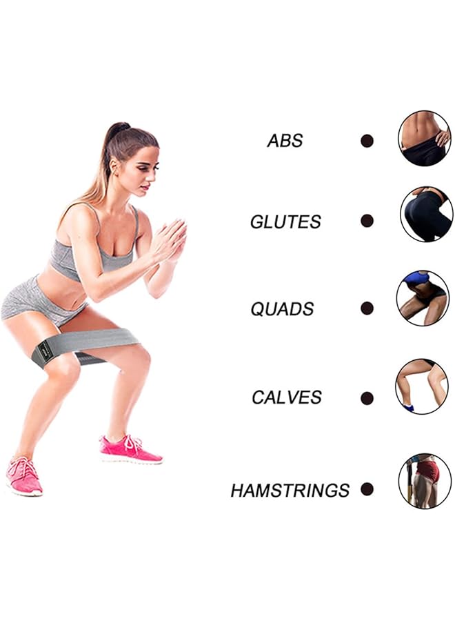 ECVV 3Pcs Exercise Resistance Bands for Legs and Butt Fabric Exercise Loop Bands Gym Fitness Yoga Strap Non Slip 3 Resistance Level Workout Bands for Women Men - Image 3