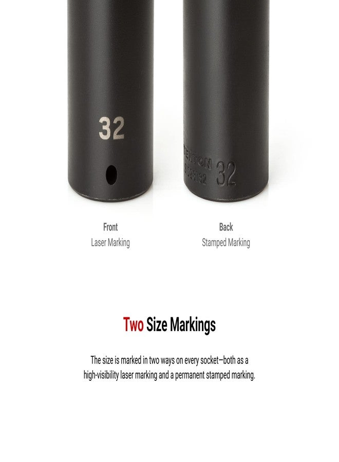 TEKTON 1/2 Inch Drive Deep 6-Point Axle Nut Impact Socket Set with Case, 7-Piece (29-38 mm) | SID92340 - Image 5