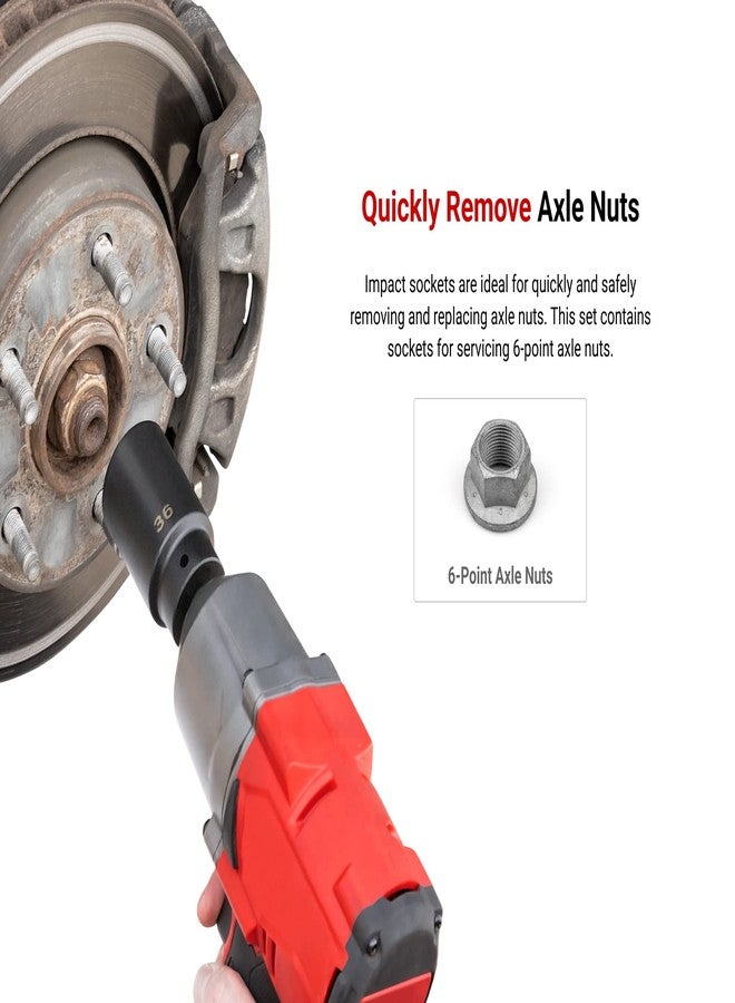 TEKTON 1/2 Inch Drive Deep 6-Point Axle Nut Impact Socket Set with Case, 7-Piece (29-38 mm) | SID92340 - Image 3