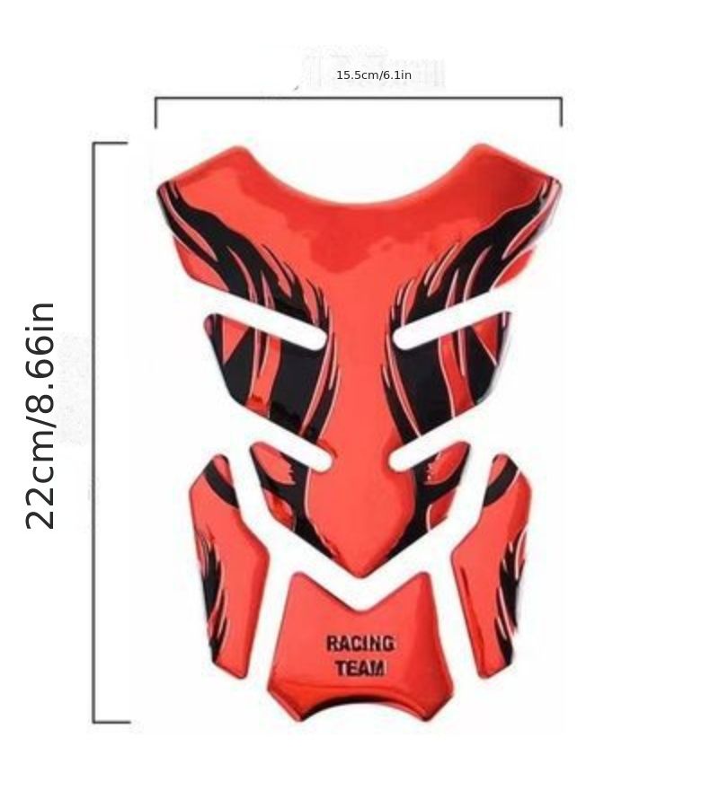 Black Waterproof Scratch Resistant 3D Motorcycle Fuel Tank Cover Decal - Image 3