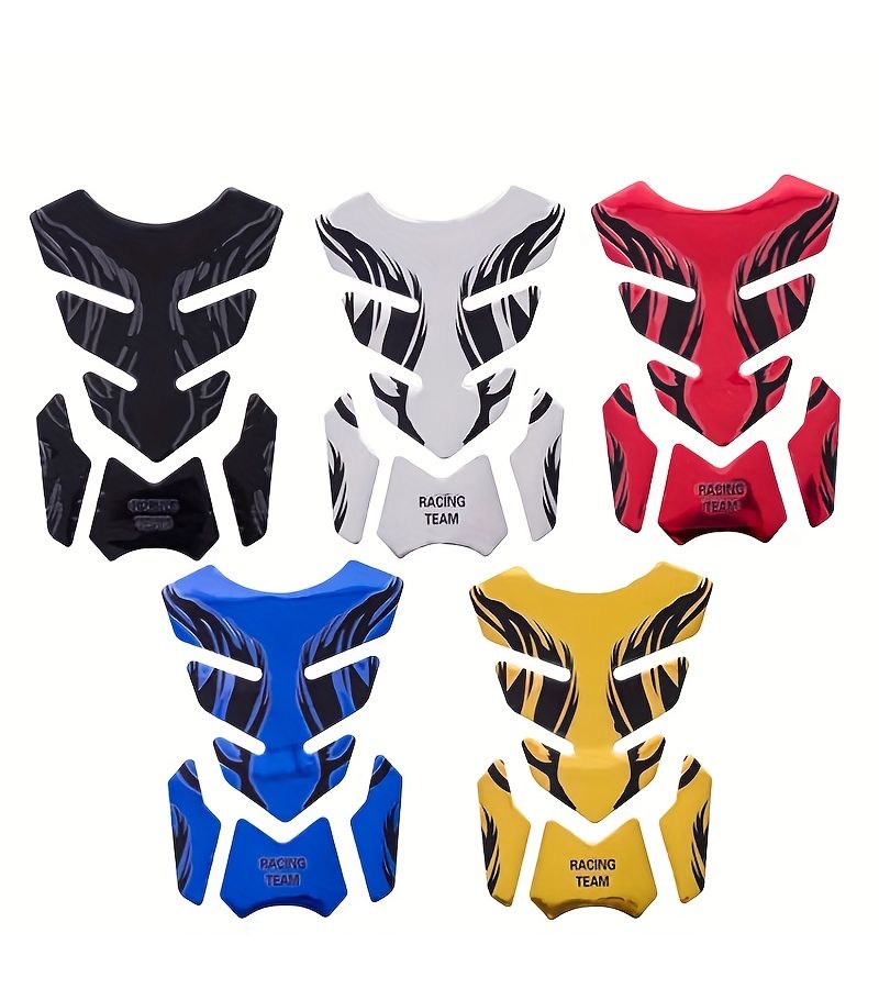 Black Waterproof Scratch Resistant 3D Motorcycle Fuel Tank Cover Decal - Image 2