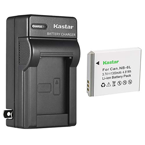 Kastar NB-6L Battery (1-Pack) + Charger for Canon PowerShot D10, D20, S90, S95, S120, SD770, SD980, SD1200, SD1300, SD3500, SD4000, SX170, SX240, SX260, SX270, SX280, SX500, SX510, SX600, SX703 - Image 1
