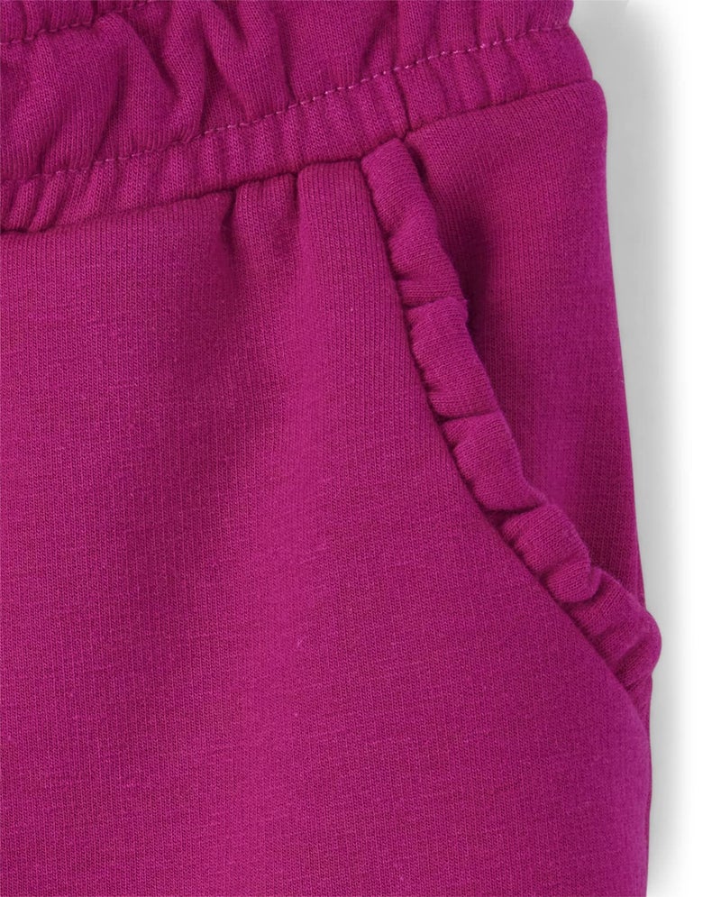 Gymboree Girls and Toddler Fleece Jogger Sweatpants, Magic Magenta, 3T - Image 3