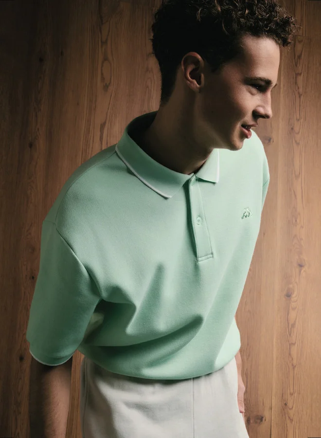 Kappa Logo Embroidered Polo T-shirt with Short Sleeves