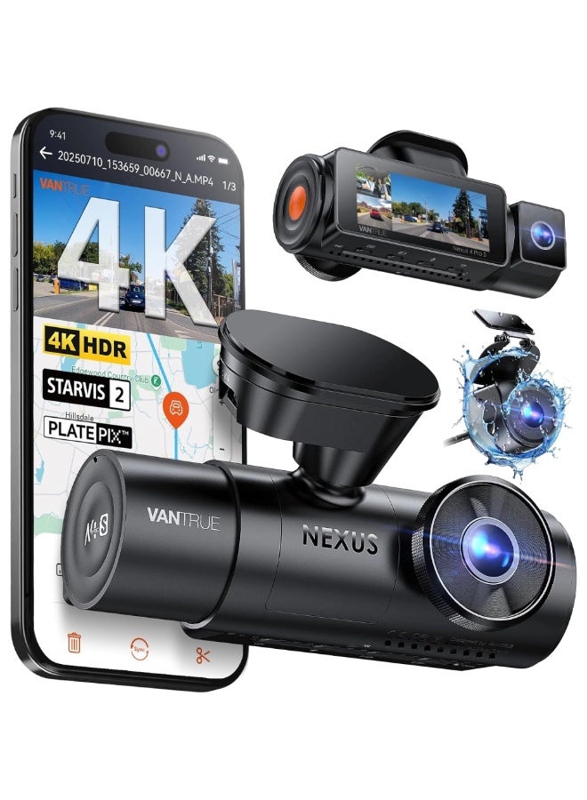 فانترو N4 PRO S | ثلاثة قنوات | أمامية 4K + داخلية 1018 + خلفية 2.5K | حساس سوني ستارفس 2 | HDR | تحكم بالصوت | شاشة 3.19 بوصة - Image 1